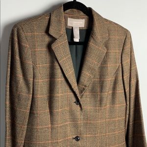 OVERSIZED 100% wool plaid blazer